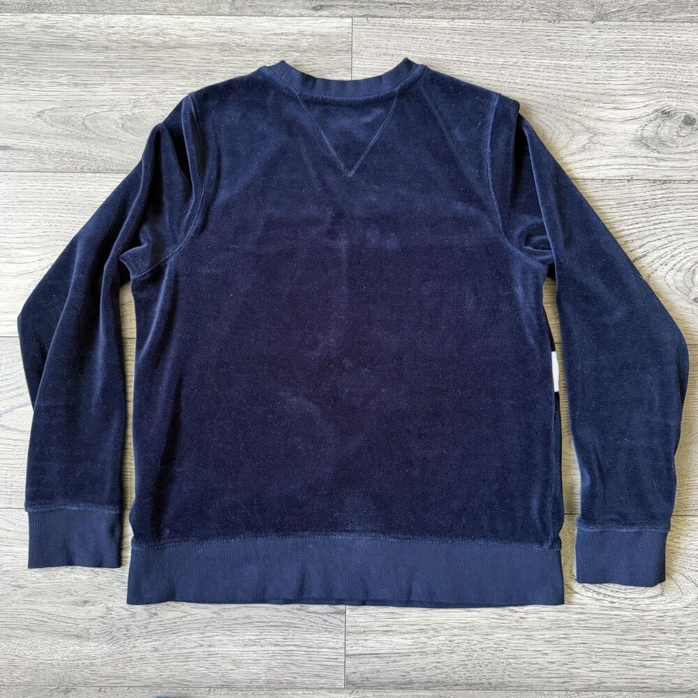 Tommy Hilfiger Sport Navy Velour Flag Graphic Sweatshirt - Size Small - Picture 7 of 7